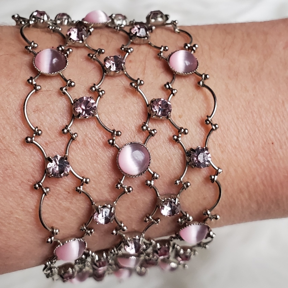 Accessorize silver pink bracelets